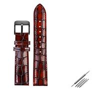JZFOACHR Crocodile Texture Calais de montre en cuir STRAP18MM 20 mm 22 mm Band Watch pour hommes Femmes Watch Band Solid Buckle