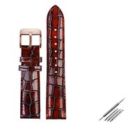 JZFOACHR Crocodile Texture Calais de montre en cuir STRAP18MM 20 mm 22 mm Band Watch pour hommes Femmes Watch Band Solid Buckle