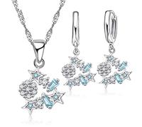 JZFOACHR Crystal Stars Pendants Collier Boucles d'oreilles Chaîne de bijoux de mariage Fabriqué en Chine