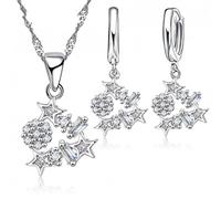 JZFOACHR Crystal Stars Pendants Collier Boucles d'oreilles Chaîne de bijoux de mariage Fabriqué en Chine