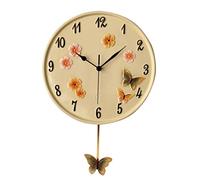 JZFOACHR Dessin Moderne Moderne Horloge d'oiseau Conception de Formes de Pendule Mural pendullum chronomètre de Mur rétro de la Ferme pour la Ferme pour l'office (Fleur)
