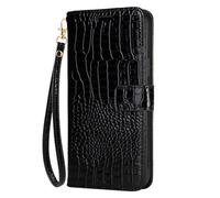 JZFOACHR Étui du Portefeuille pour iPhone 16 Pro Max / 16 Pro / 16 Plus / 16, Couverture en Cuir Flip Crocodile Modèle de crédit Habilleur de Carte de crédit Slot FULLE Full Shockproof Base, Red, 16