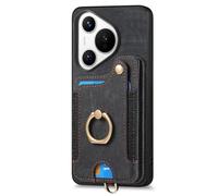 JZFOACHR Étui en Cuir de Portefeuille pour Pura 70 Ultra / 70 Pro / 70 Pro + / 70, Fermoir magnétique Case de téléphone Mince RFID Blocking Car Couvercle d'aspiration magnétique, Noir, 70