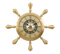 JZFOACHR Famille Helmsman Design Corloge décorative Style Européen Brass Mur Silencieux Mur Horloge à la Maison Modern Creative Personality Mur Mur Clock Murd (Chiffres Romains)