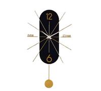 JZFOACHR Grande Horloge Murale Fashion Luxury Personnalité Corloges murales silencieuses Mouvement rétro Horloge décorative Classique pour Le Salon pour Le Bureau (F)