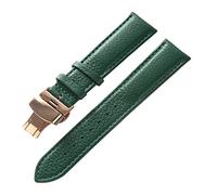 JZFOACHR Hommes Lycyee Match Sold Colorful authenine cuir watch watch with with wram release Butterfly Buckle Remplacement accessoires (vert pâle, 15 mm), 15 mm, agate