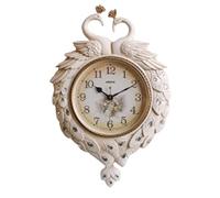 JZFOACHR Horloge Murale Classique familiale Design de Paon Conception d'art silencieuse Batte battante Grande Horloge Murale de Quartz décorative avec pendul Pendulum (Un 52x80cm / 205x315in)