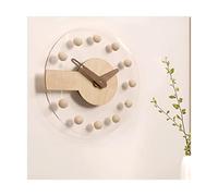 JZFOACHR Horloge Murale créative Ronde Round Silent Non Ticking Modern Battery Horloge Murale Clocks muraux en Bois pour décor de Salon de Chambre à Coucher (D 30 cm / 12 Pouces)