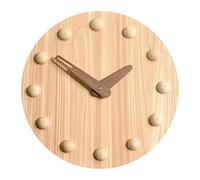 JZFOACHR Horloge Murale créative Ronde Round Silent Non Ticking Modern Battery Horloge Murale Clocks muraux en Bois pour décor de Salon de Chambre à Coucher (D 30 cm / 12 Pouces)