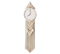JZFOACHR Horloge Murale de Style Nordique Tissage de l'horloge Murale Moderne Simple Créative Creative Boho Farmhouse Wall Clock, pour Le Salon Chambre pour Le Bureau (Plumered 1)