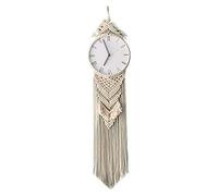 JZFOACHR Horloge Murale de Style Nordique Tissage de l'horloge Murale Moderne Simple Créative Creative Boho Farmhouse Wall Clock, pour Le Salon Chambre pour Le Bureau (Plumered 1)