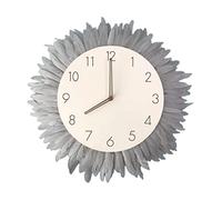 JZFOACHR Horloge Murale de Style Nordique Tissage de l'horloge Murale Moderne Simple Créative Creative Boho Farmhouse Wall Clock, pour Le Salon Chambre pour Le Bureau (Plumered 1)