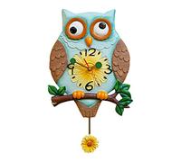 JZFOACHR Horloge Murale décorative silencieuse Non ticins Moderne Mural Quartz Batterie opérée Horloge Murale Enfant Facile à Lire, pour la Maison pour Le Bureau (Hibou)