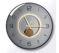 JZFOACHR Horloge Murale, Montre Simple en Quartz, Temps de Trajet précis, pointeur en métal Beau Paysage (Bordure de Type f Noir)