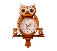 JZFOACHR Horloge Murale pour Enfants avec Pendulum Horloge Murale Moderne silencieuse Batterie de Mouvement de Mouvement opéré de la Salle de Salon
