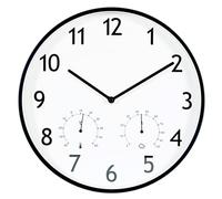 JZFOACHR Horloge Murale silencieuse Corloges murales Modernes Quartz Corloge Murale décorative Batterie de 14 Pouces / 35 cm Température et humidité pour l'Office (G)