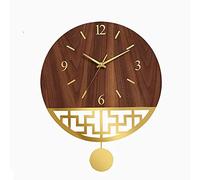 JZFOACHR Horloge Murale silencieuse en Bois Massif, décoration Artistique de Mode pour Salon et Maison, Nouvelle atmosphère silencieuse, fabriquée en Chine