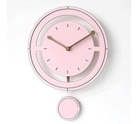 JZFOACHR Horloge Murale Swing Battered Mur Clock Nordic Decoration Horloge Murale silencieuse Non tic-tac avec Pendule Modern Decorations for Office (Pink 36x48cm / 15x19in)