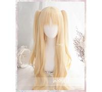 JZFOACHR Irkalla Ereshkigal Cosplay Perruque Destin Grand Ordre Cosplay Perruque bouclés Cheveux Blond Clair Anime Perruques + Bonnet de Perruque
