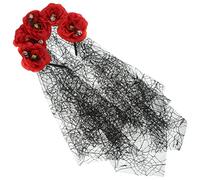JZFOACHR Jour de The Dead Veil Veil Floral Band Band Halloween Bandeau Jour du Bandon Dead Rose Fleur Couronne Veille de sorcière Bandeau Masquerade Accessoires Gothic Veil Black Gothic Veil