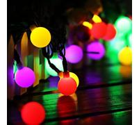 JZFOACHR Lumières de fée du Globe Solaire, 60 balles LED 35,6 pi lumières de Cordes avec 8 Modes Éclairage d'ambiance Lueur Confortable pour Jardin, Noël, Chambre, Patio, Mariage, fête, Festival
