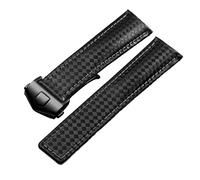 JZFOACHR Modèle en fibre de carbone STRAPE DE CUIR VÉLICATION 20 mm 22m pour tag Heuer Monaco Series Watch Band Wrists Montre Bande Bracelet en cuir