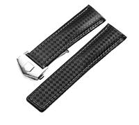 JZFOACHR Modèle en fibre de carbone STRAPE DE CUIR VÉLICATION 20 mm 22m pour tag Heuer Monaco Series Watch Band Wrists Montre Bande Bracelet en cuir