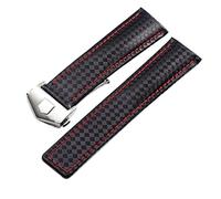 JZFOACHR Modèle en fibre de carbone STRAPE DE CUIR VÉLICATION 20 mm 22m pour tag Heuer Monaco Series Watch Band Wrists Montre Bande Bracelet en cuir