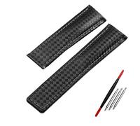 JZFOACHR Modèle en fibre de carbone STRAPE DE CUIR VÉLICATION 20 mm 22m pour tag Heuer Monaco Series Watch Band Wrists Montre Bande Bracelet en cuir
