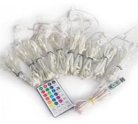 JZFOACHR Nouvel an Rideau LED String 3x3m USB Festoon Fairy Lights Home Chambre de Noël décor de Noël de la Lampe de Course à Cheval Garland (Taille: 3x3m)
