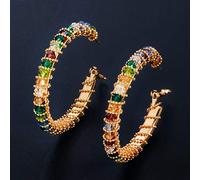 JZFOACHR Perles de Cristal Multi-Couleurs Jaunes surdimensionnées à la Main