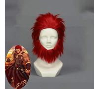 JZFOACHR Perruque de Cosplay Anime Fate/Zero Rider, Perruque de Cosplay Courte Rouge résistante à la Chaleur, Perruques de Costume de fête d'halloween + Bonnet de Perruque