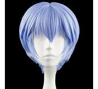 JZFOACHR Perruque de Cosplay EVA Ayanami Rei Courte Bleu Clair résistante à la Chaleur + Bonnet de Perruque Gratuit
