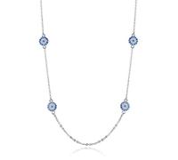 JZFOACHR Personnalité Evil Eye Pendant Collier 925 Siltling Silver Long Chain Crystal Colliers turcs Femmes Filles Luck Bijoux