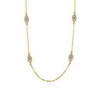 JZFOACHR Personnalité Evil Eye Pendant Collier 925 Siltling Silver Long Chain Crystal Colliers turcs Femmes Filles Luck Bijoux