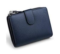 JZFOACHR Petit Portefeuille de permis de Conduire, Portefeuille Multi-Cartes en Cuir Court pour Hommes, Petit Portefeuille à Fermeture éclair, Portefeuille de Grande capacité, Bagages (Bleu)