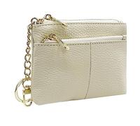 JZFOACHR Porte-Coins de Monnaie pour Femmes RFID Portefeuille de Cartes de Carte en Cuir en Cuir Porte-clés (léopard), Blanc, Taille Unique