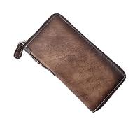 JZFOACHR Portefeuille, 1 pièce Portefeuille Vintage pour Hommes à Fermeture à glissière Longue Fermeture de Grande capacité Portefeuille pour Hommes (Un 20 * 10 * 2cm)