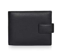 JZFOACHR Portefeuille en Cuir Boucle Multi-capacités de Grande capacité Portefeuille Masculine avec fenêtre d'identification et Sac à Main , Noir-2,5 * 9,5 cm