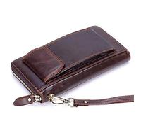 JZFOACHR Portefeuille Masculin en Cuir en Cuir Longs Sac de téléphone Sac de téléphone Portefeuille avec 12 Cartes , Marron