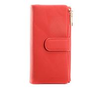 JZFOACHR Portefeuille, Portefeuille de Grande capacité pour Femmes Deux Zipper Monnaie de téléphone Long Portefeuille Femelle Cuir en Cuir purs à Main (g 19 cm)