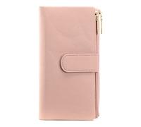 JZFOACHR Portefeuille, Portefeuille de Grande capacité pour Femmes Deux Zipper Monnaie de téléphone Long Portefeuille Femelle Cuir en Cuir purs à Main (g 19 cm)