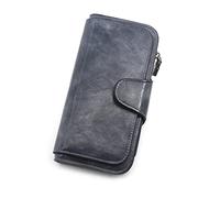 JZFOACHR Portefeuille, Portefeuille féminin en Cuir Portefeuille Trois pliages pour Femmes Vintage bourses de téléphone Portable Mobile Purse Femelle (E 19 * 10 * 2cm)