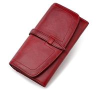 JZFOACHR Portefeuille, Portefeuille Femmes Longues Zipper rétro Femmes Portefeuille Sac féminin de Grande capacité (Un 18,5 * 9,5 * 3cm)