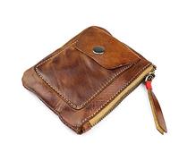 JZFOACHR Portefeuilles, 1 Morceau de Portefeuille Vintage lavé à la Main PEINTÉ ONDIAL Coin Prise SOPELLE Portefeuille Zipper (C 8 * 1 * 11cm)