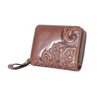JZFOACHR Portefeuilles de Femmes Fashion Vérite du Support de Cartes à glissière en Cuir véritable Portefeuille, Bagages (e)