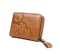 JZFOACHR Portefeuilles de Femmes Fashion Vérite du Support de Cartes à glissière en Cuir véritable Portefeuille, Bagages (e)
