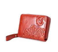 JZFOACHR Portefeuilles de Femmes Fashion Vérite du Support de Cartes à glissière en Cuir véritable Portefeuille, Bagages (e)