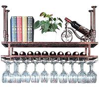JZFOACHR Rack de vins Plafond Suspension du Vide de vin Suspendu à vin à vin Double caganie en Verre à vin inversé Fer à vin Suspendu en Verre de Verre de Plafond de Plafond.