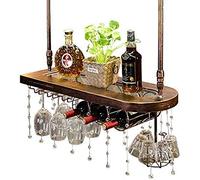 JZFOACHR Racks à vin, Porte-Verre à vin Upside Down Bar Rack Wine Loft Loft Verre Verre de vin Suspendu Hanging Cup Bottle Rack Bottle Rack Floating Wine Shelf and Glass Rack (A-39.4 * 11nch)